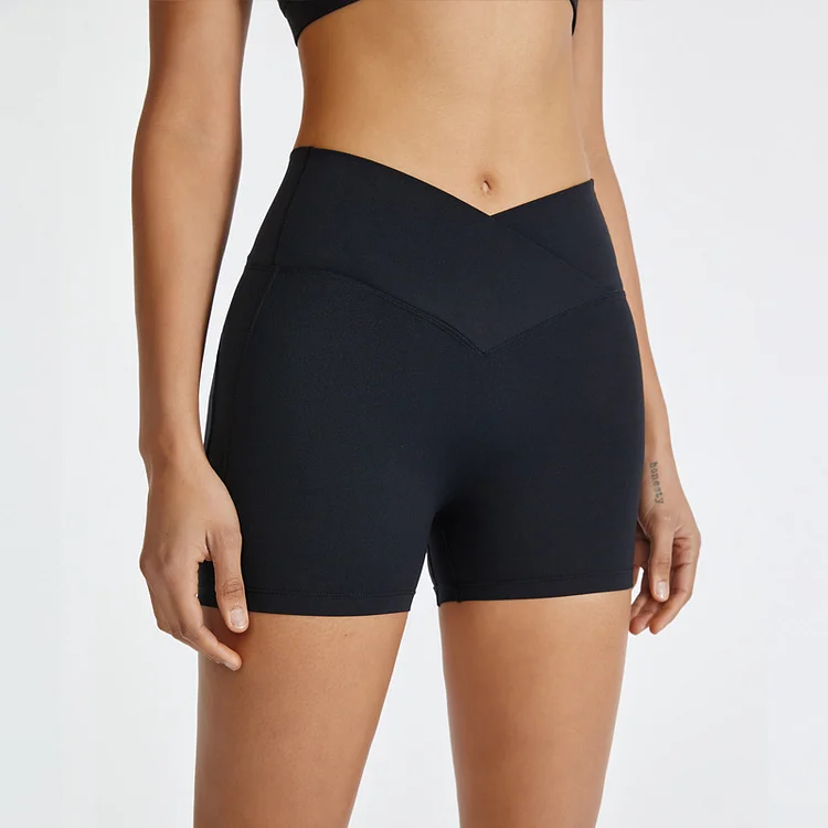 High Waist Bodycon Plain Yoga Shorts