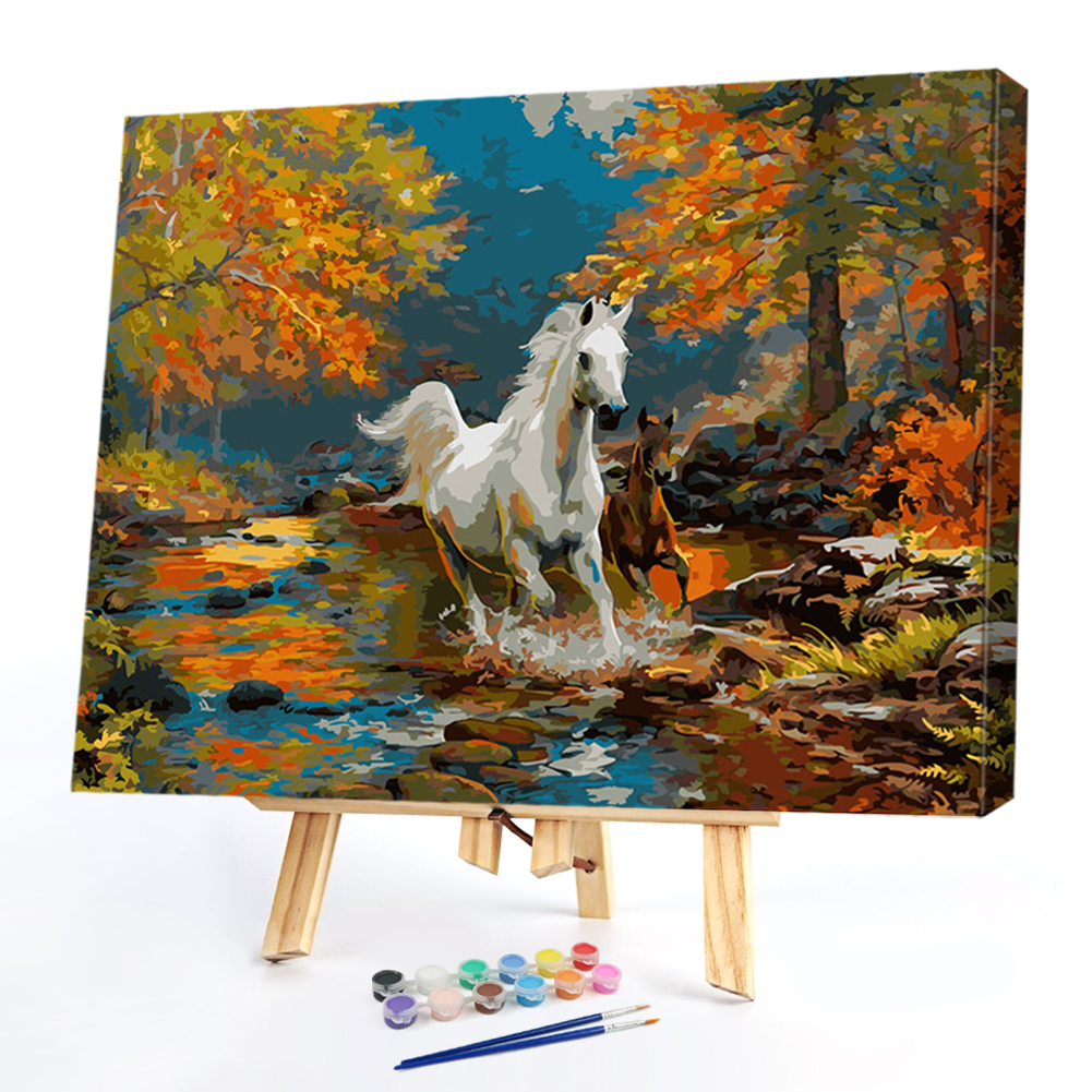 

40x50cm - Paint By Numbers Horses Tree, 501 Original