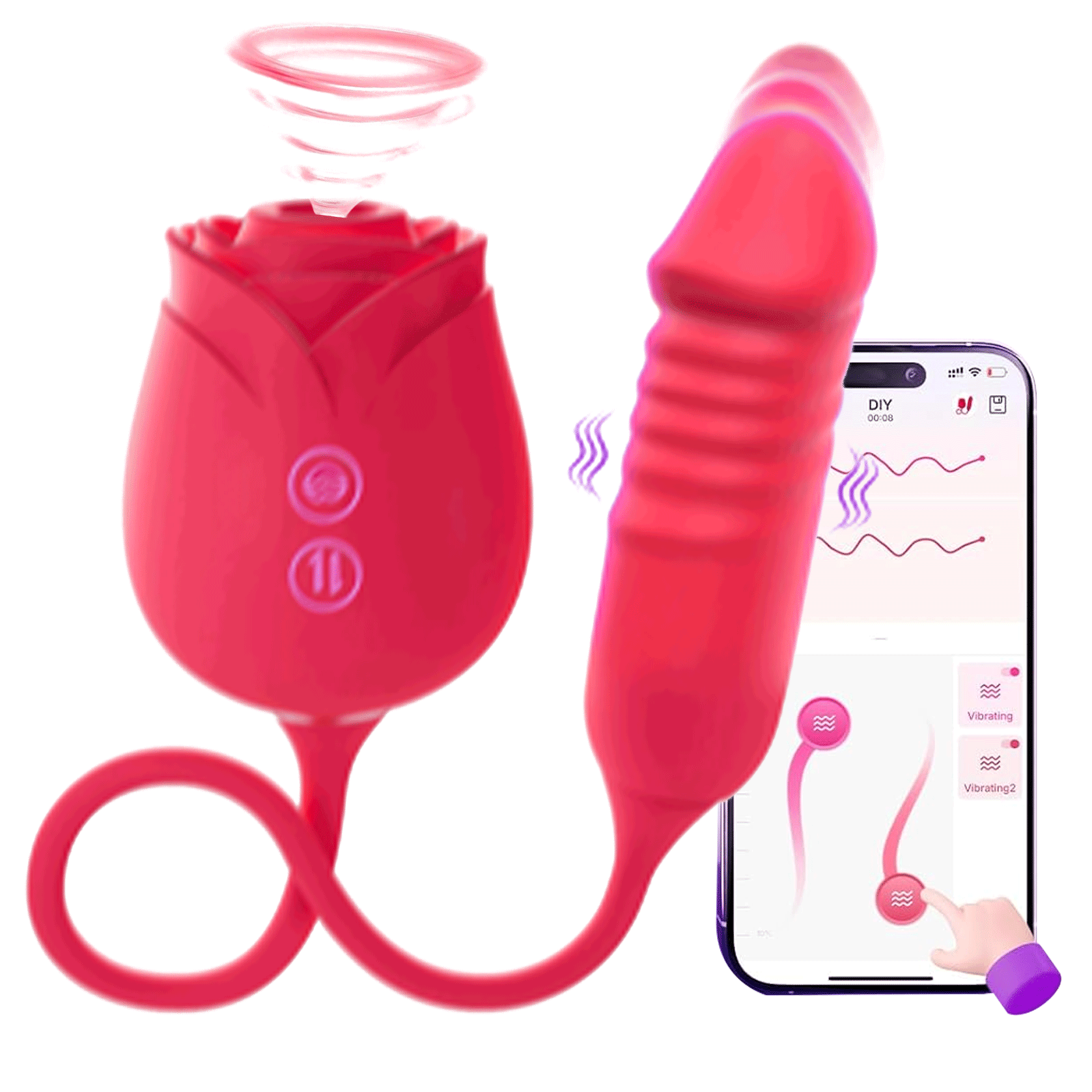 Rosy Mary &ndash; App-Controlled 2026 Upgraded Rose Suction Vibrator with G-Spot Stimulation, Smart Toy for Couples By Rose Toy