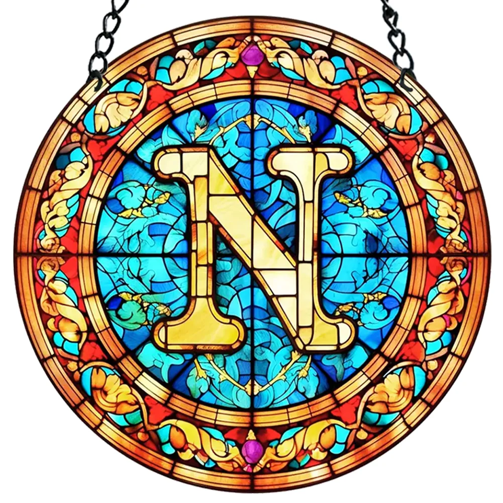 Acrylic Suncatcher Home Decoration Panel A-Z Letter Door Sign Hanging Decoration