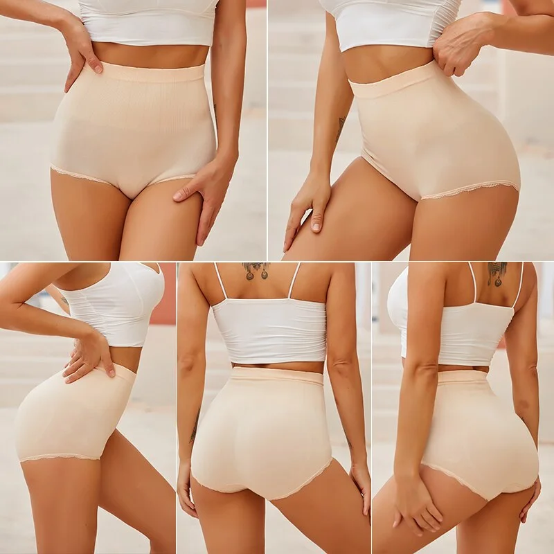 FINETOO Women Slim Shapewear Panties Tummy Belly Control Sexy High Waist Underwear Elastic Woman Underpants Seamless Bodyshaper