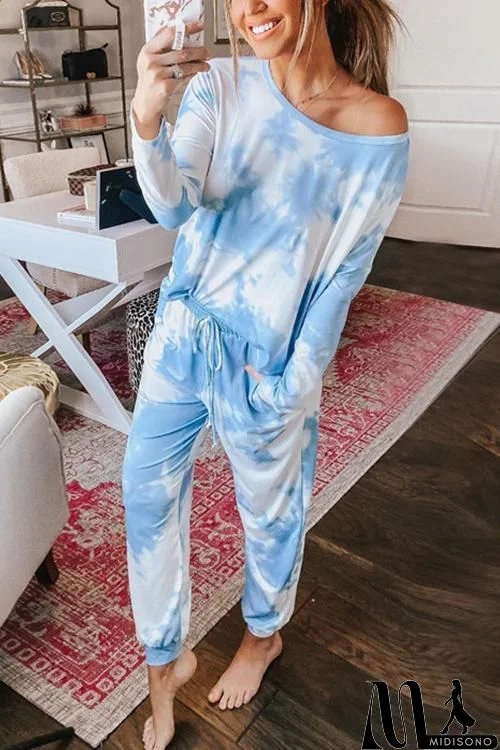 Tie Dye Drawstring Pants Set