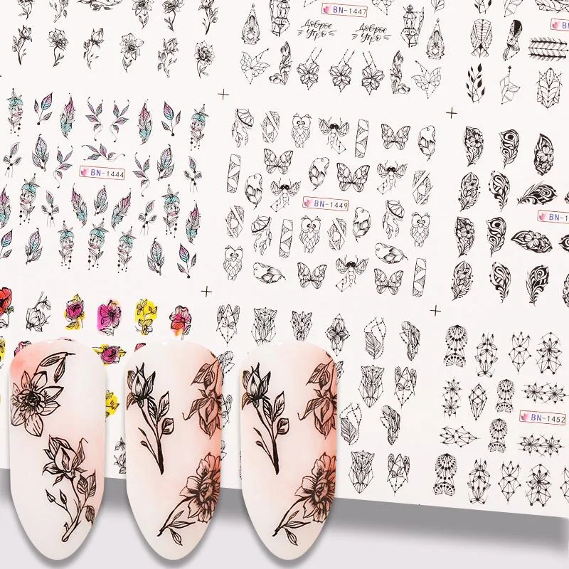 12Pcs Summer Fruit Water Decals Fruit/Kiwi/Banana/Lemon/ Strawberry Designs DIY Nail Stickers Wraps Slider Decoration