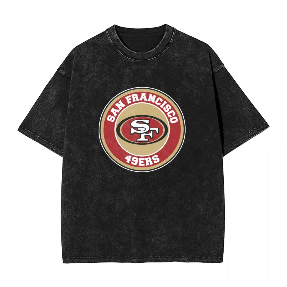 San Francisco 49ers Circle Logo Washed Oversized Vintage Men's T-Shirt