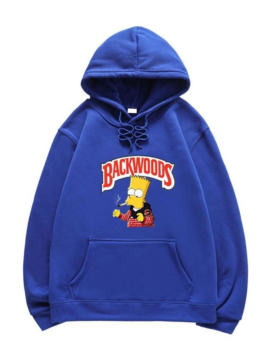 Unisex Backwoods Hoodie Bart Simpson Graffiti Cute Hooded Sweatshirt