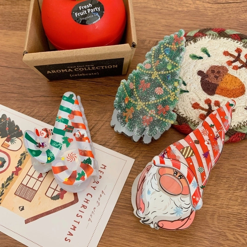 Christmas Casual Minimalist Streetwear Women's Christmas Tree Arylic Hair Claws