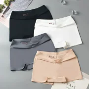 Intbuyer Ice Silk Seamless Underwear Summer Thin Women's Boxer Shorts Ladies Panties Safety Pants Soild Female Mid Waist Lingerie Panty