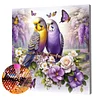 Framed Diamond Painting - Full Round Drill - Flowers and Birds (25x25cm)