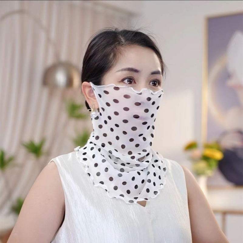 Crbang New Summer Ice Silk hanging Ear Sunscreen Mask Full face UV protection mask Sunshade cycling flip ice cover