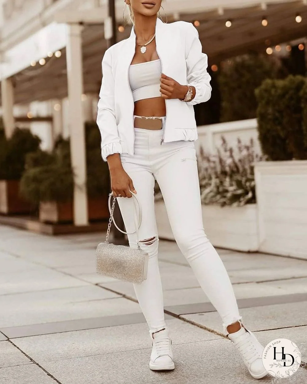 Long Sleeve Zip Front Casual Jacket