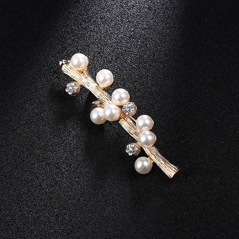 Glam Pin Geometric Alloy Inlay Artificial Pearls Rhinestones Women’S Brooches