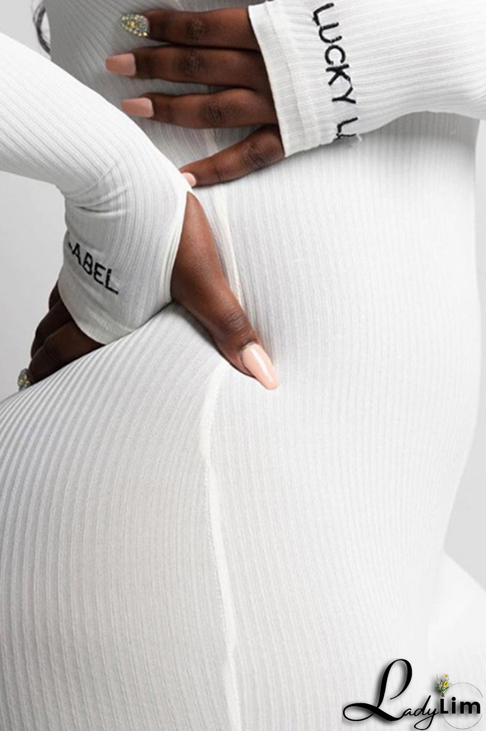 Yellow Fashion Print Letter Zipper Collar Skinny Jumpsuits