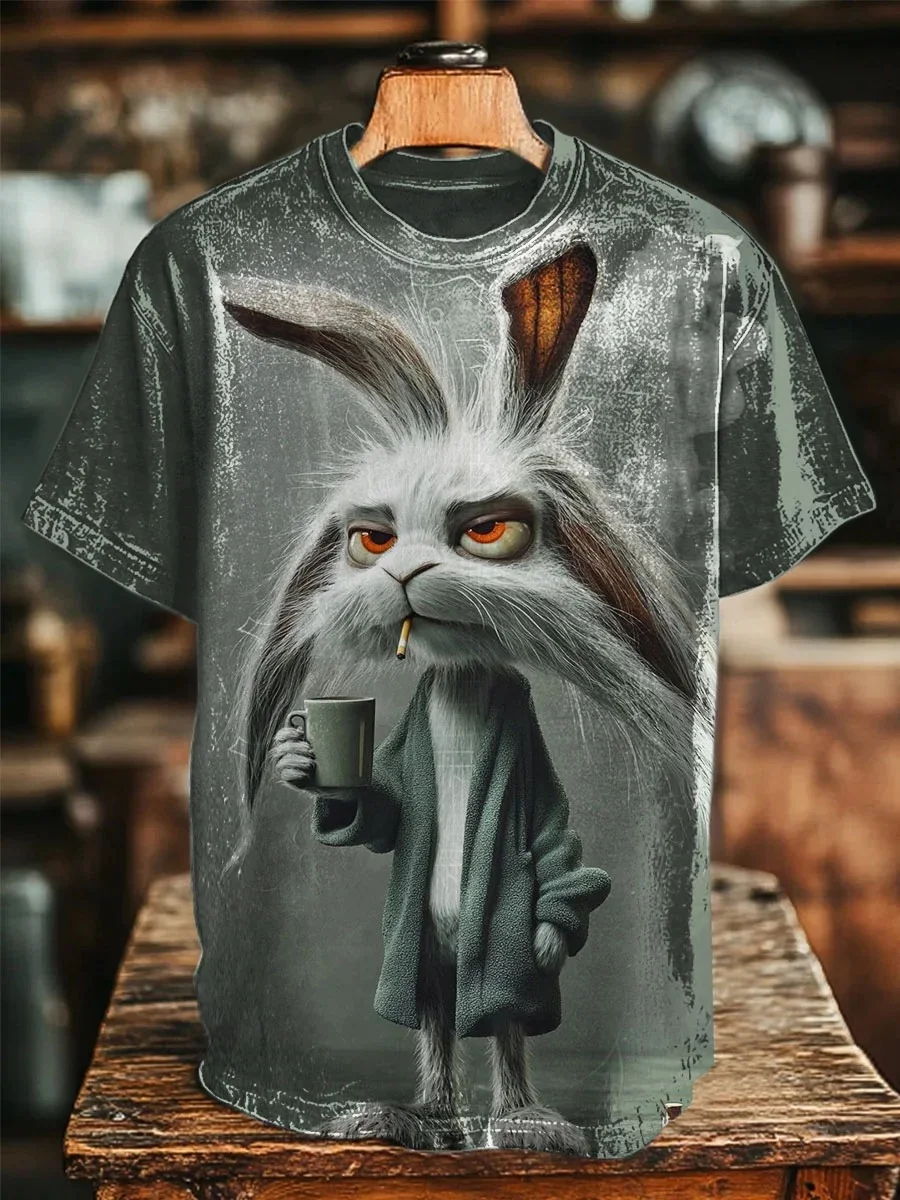 Eagerlys  Funny Rabbit Art Print T-shirt Eagerlys