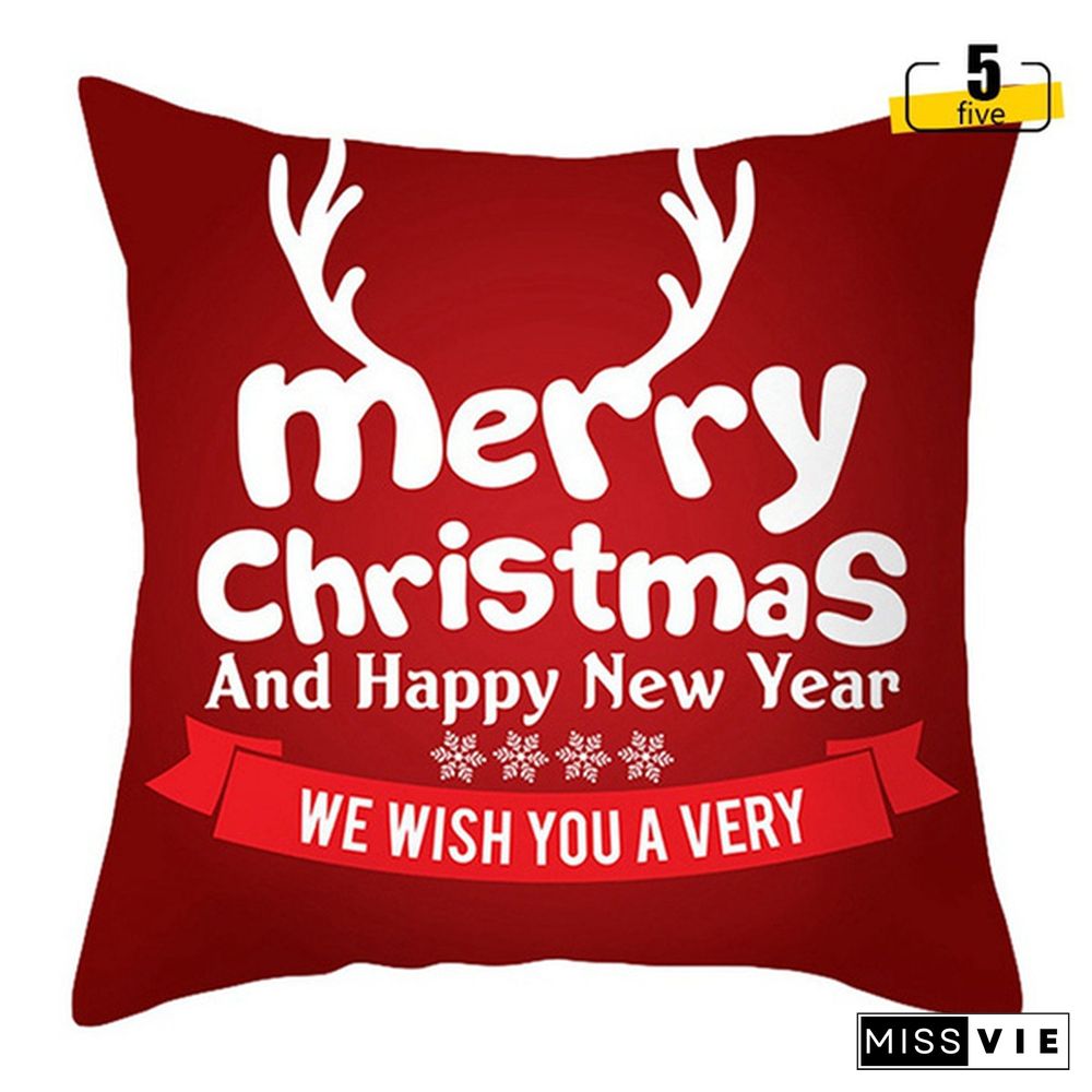 Newst Christmas Xmas Red Pillow Case Cover Santa Claus Cushion Cover Warm Autumn Winter Pillowcase Christmas Decorations For Home Year