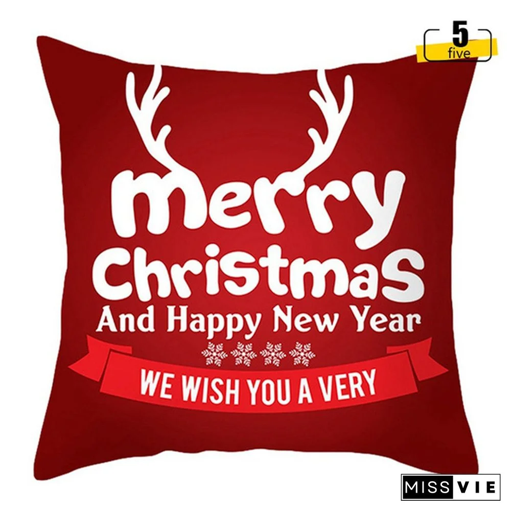 Newst Christmas Xmas Red Pillow Case Cover Santa Claus Cushion Cover Warm Autumn Winter Pillowcase Christmas Decorations For Home Year