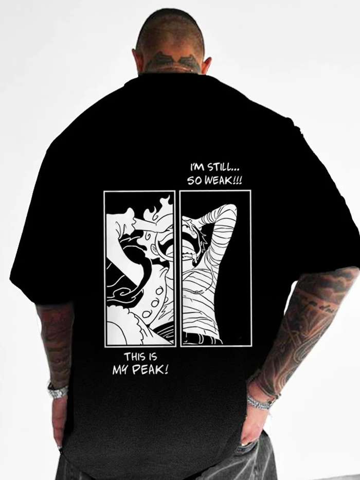 Oversized Loose Anime Simple Print T-shirt