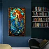 Diamond Painting -DIY Round Drill Stained Glass Mermaid(40x70cm)