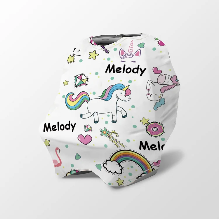 Personalized Unicorn Baby Car Seat Canopy| Canopyl235