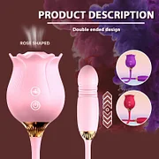 Double Headed Rose Clit Sucker Telescopic Vibrator  2026 New Quiet  Beginner-Friendly