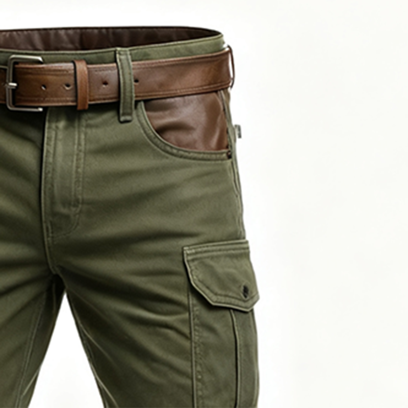 Men's Autumn/Winter New Outdoor Washed Cotton Casual Cargo Trousers With Multiple Pockets-inspireuse