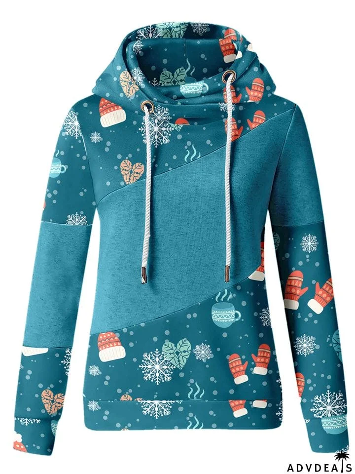 Casual Fashion Printed Long Sleeve Christmas Hoodie