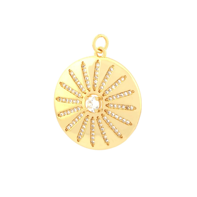 1 Piece 29*29mm Copper Zircon Sun Eagle Pendant Jewelry Accessories