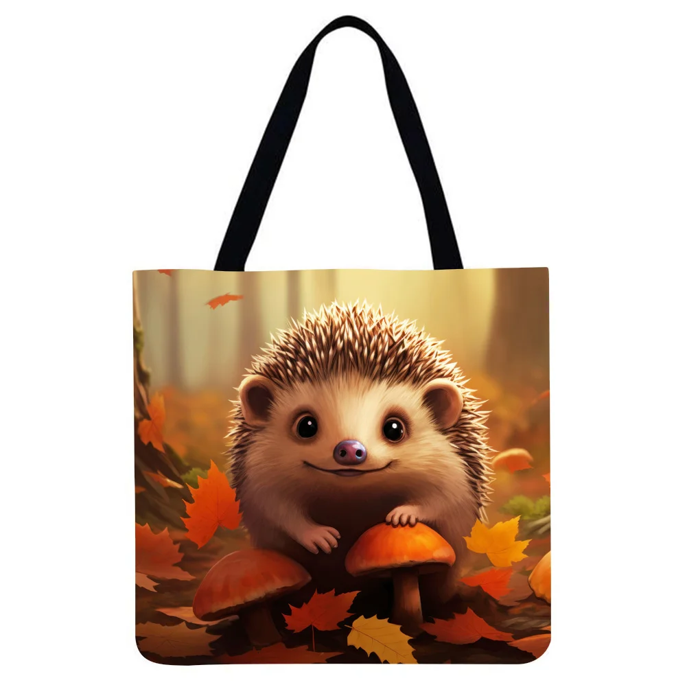 Linen Tote Bag - Hedgehog Life