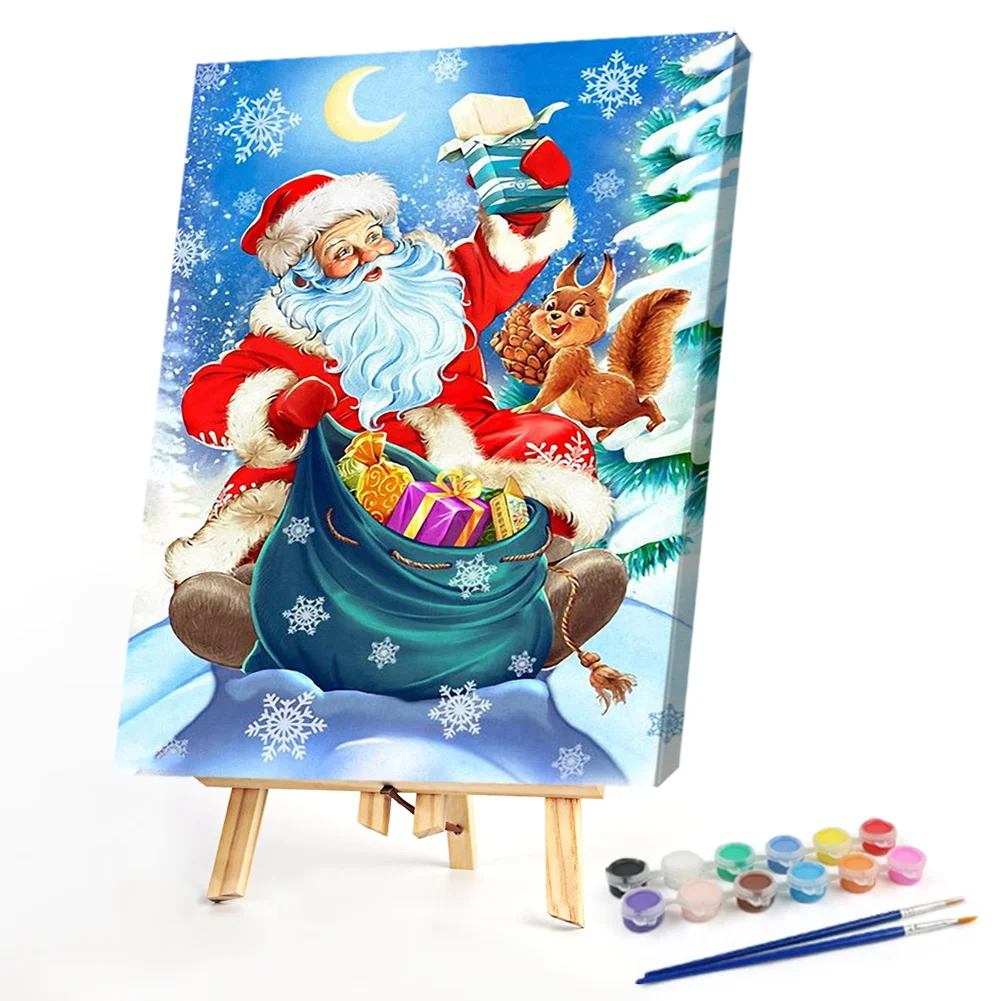 Santa And Animals - Paint By Numbers(50*40CM)