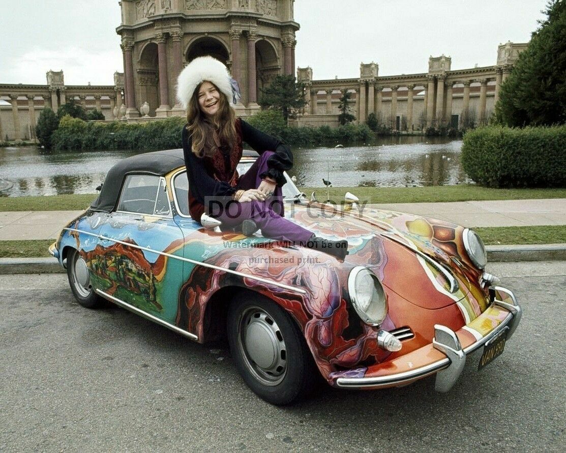 Very Cool JANIS JOPLIN 8x10 Photo Poster painting PSYCHEDELIC 1965 PORSCHE