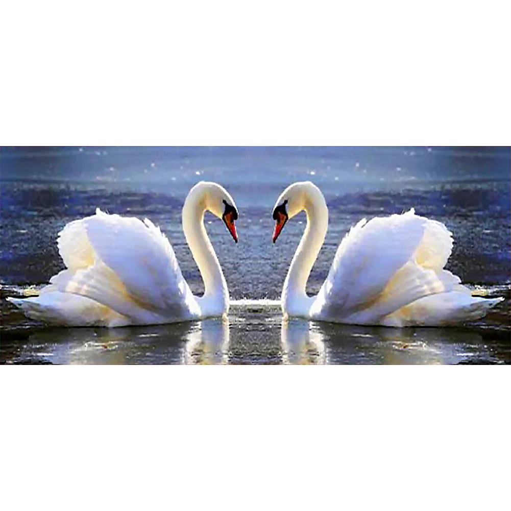 A Pair Of Swans (70*30CM) 11CT Stamped Cross Stitch gbfke