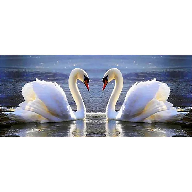 A Pair Of Swans - Printed Cross Stitch 11CT 70*30CM