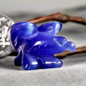 pornhint Pornhint Hand Carved Blue Cat's Eye Eagle Totem Fetish Figurine Miniature Sculptured Art 9251