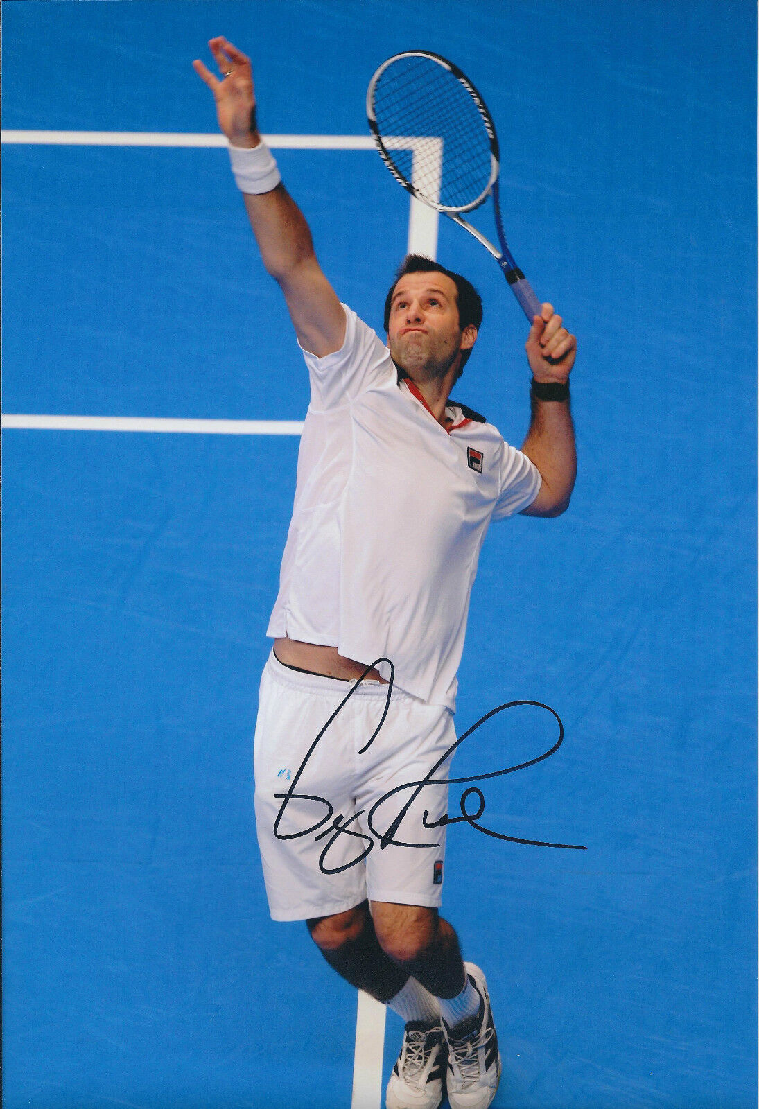 Greg RUSEDSKI Signed 12x8 Autograph Photo Poster painting AFTAL COA Wimbledon Tennis British