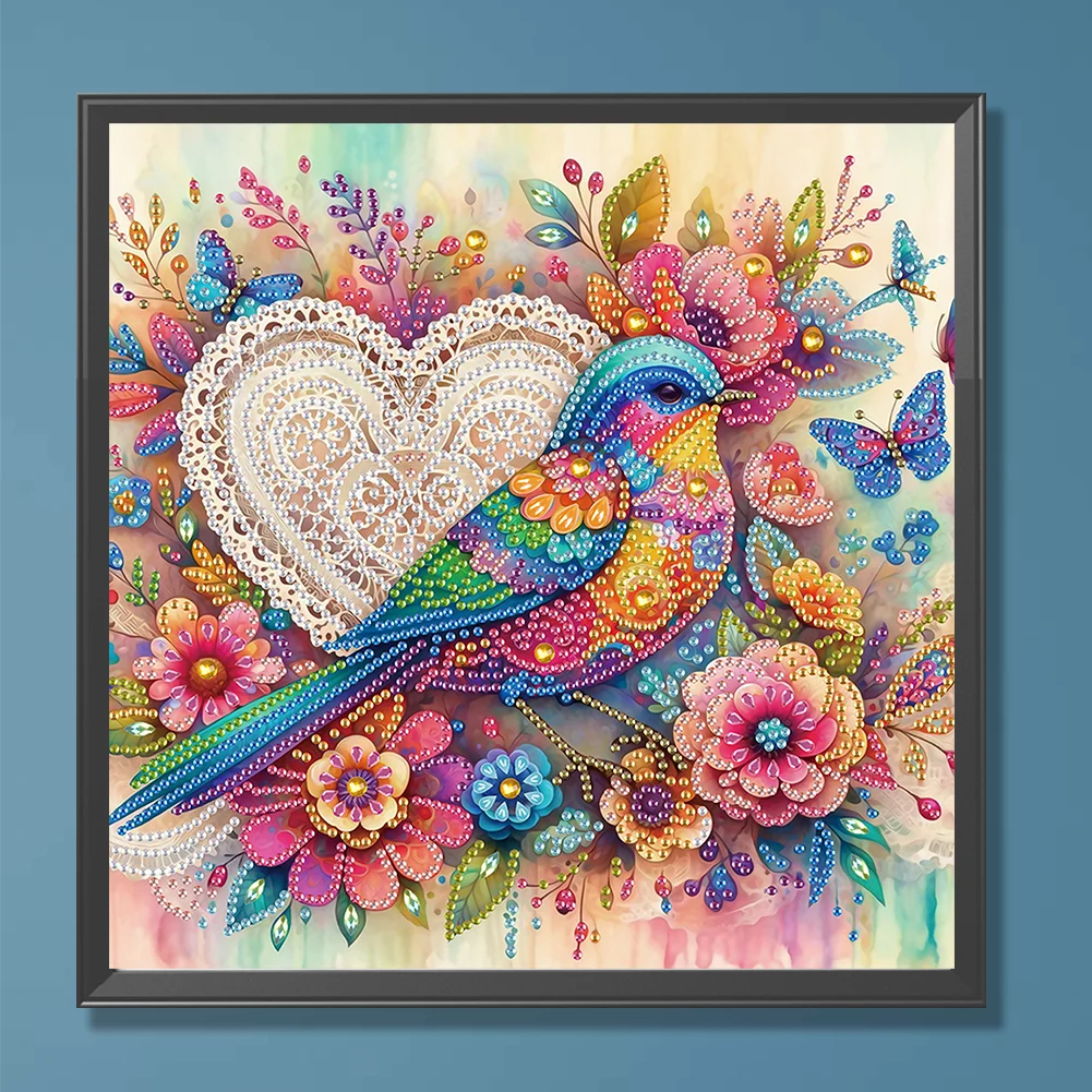 Diamond Painting - Partial Special Shaped Drill - Flower Bird(Canvas|30*30cm)