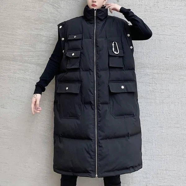 olid Color Splicing Pocket Sleeve Can Disassemble Simplicity Loose Casual All-match