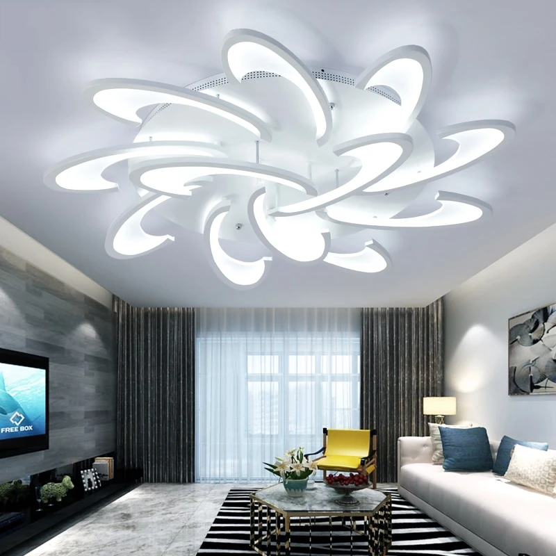 Remote Control Led Ceiling Light With Ultra-thin Acrylic Lamp Ceiling ...