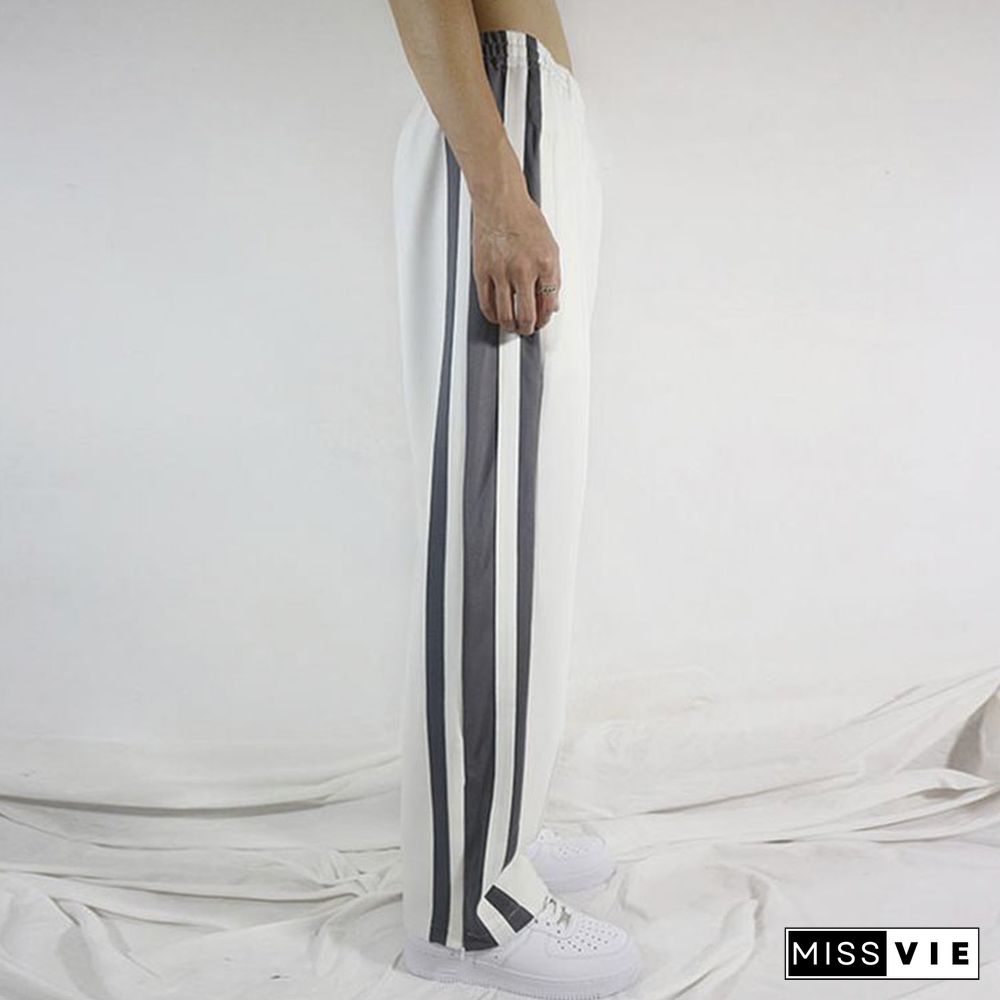 Unisex Street Trim Wide-Leg Pants