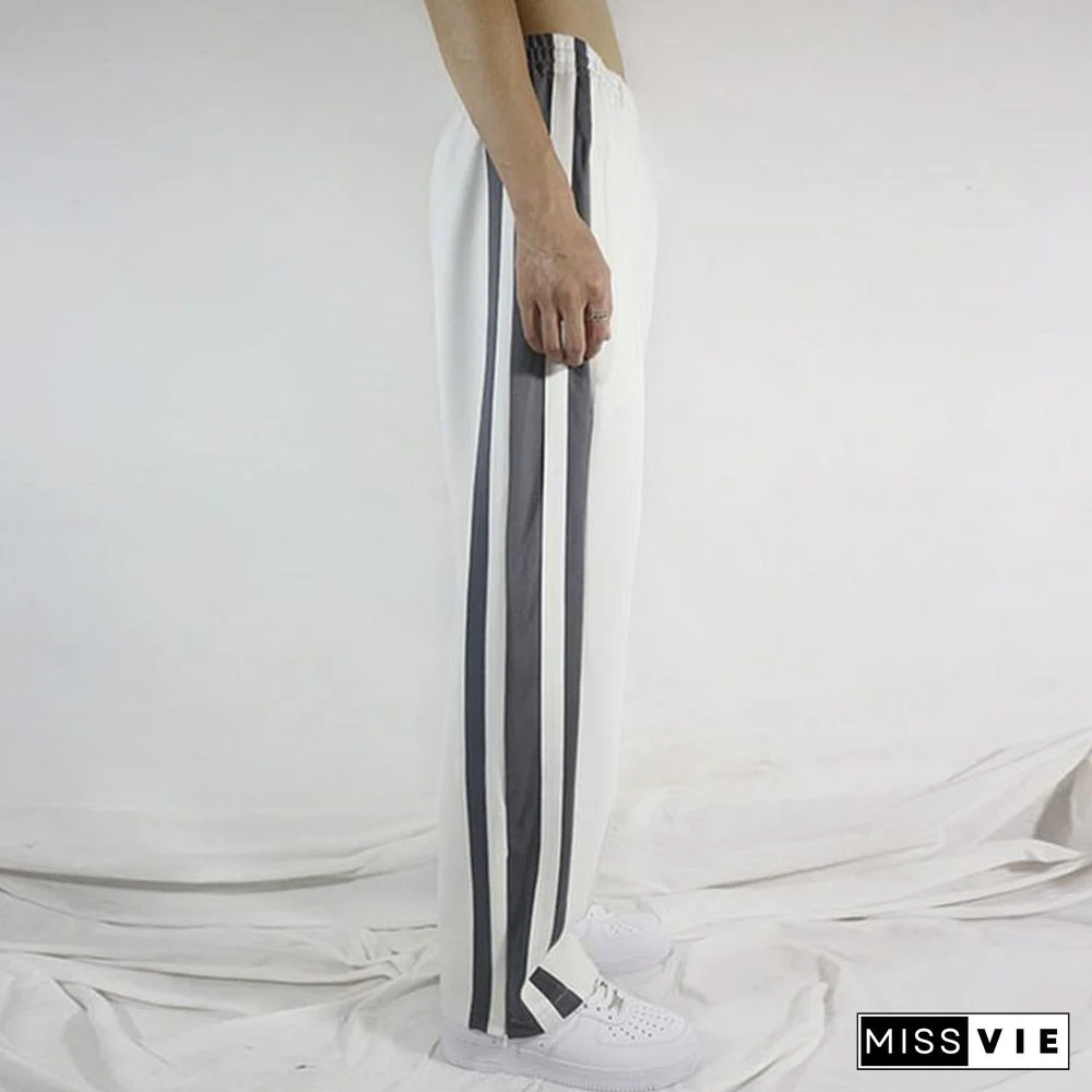 Unisex Street Trim Wide-Leg Pants