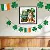St. Patrick's Day Katze speziell geformte 5D DIY Teilbohrer Diamanten Punkte, Edelsteinkunst-Kits f&uuml;r Erwachsene, Anf&auml;nger, Wohndekoration, Diamanten,
