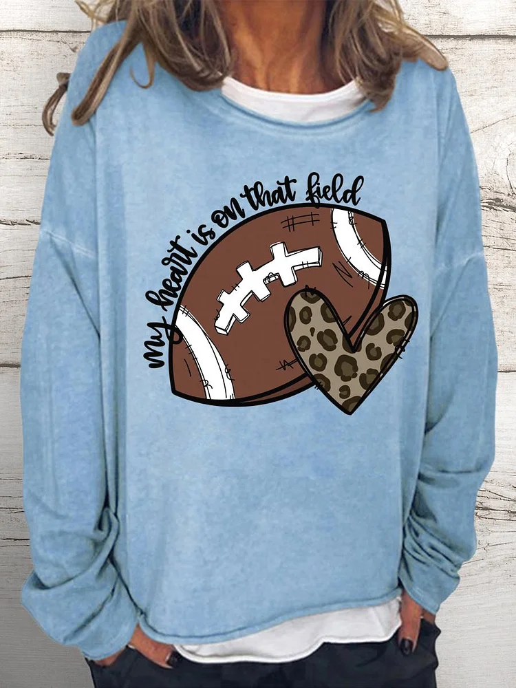 My heart is  on that field Women Loose Sweatshirt-Annaletters