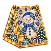 DIY Wooden Diamond Painting Pearl Tent House with Lights, Holiday Tabletop Art Craft Kit with String Lights, Christmas Home Decor Gift
