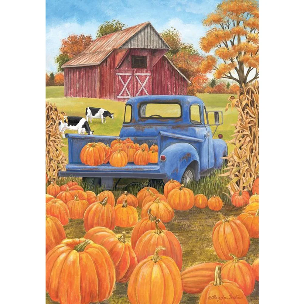 Diamond Painting - Full Round - Farm Pumpkin Cart
