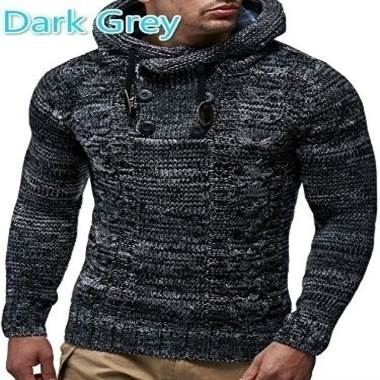 Wongn Wongn And Winter New Hot Style Man Slim High Collar Hooded Head Large Size Knit Sweater Man