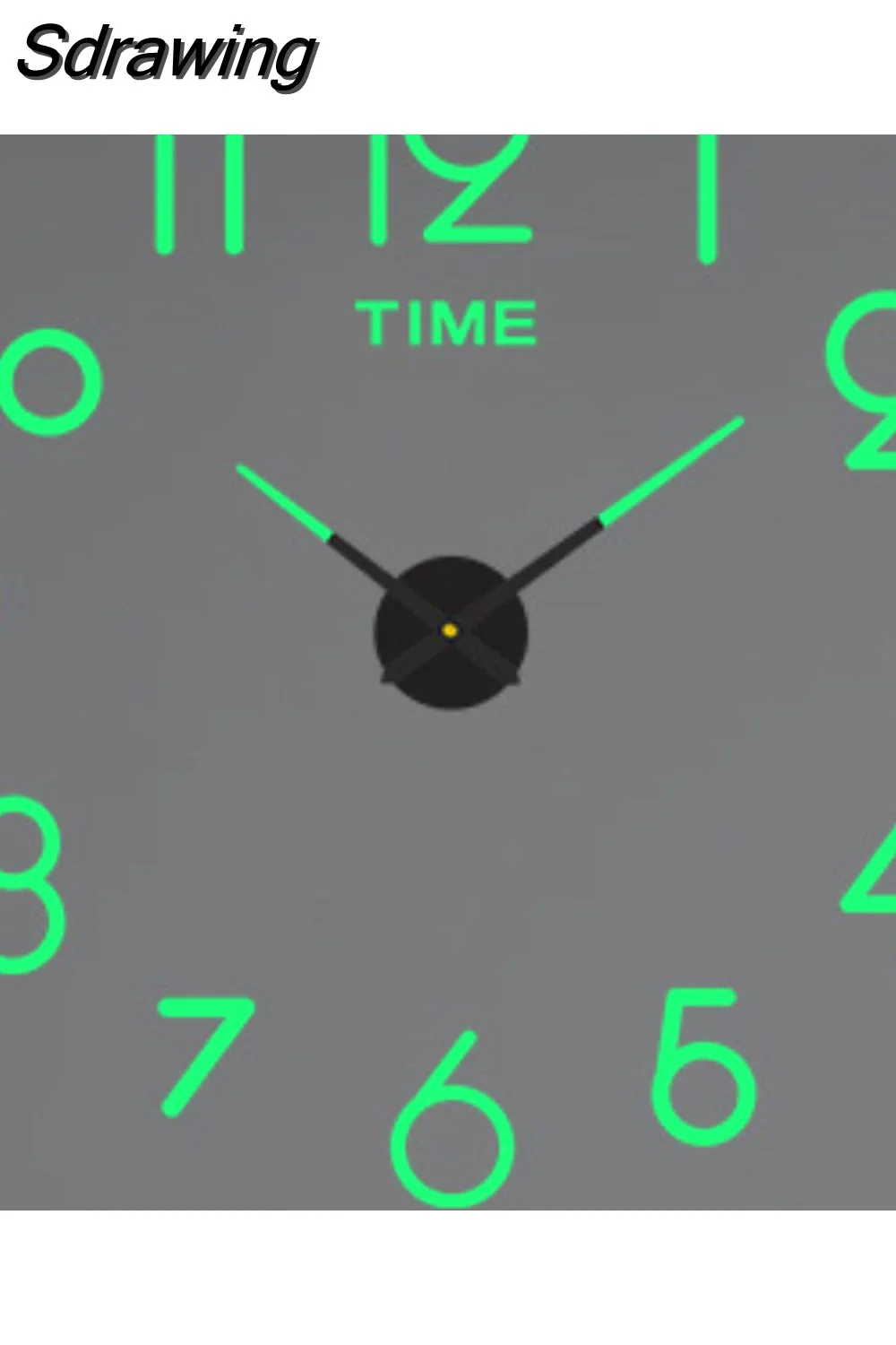 Sdrawing Wall Clock Luminous Frameless Wall Clocks DIY Digital Clock Wall Stickers Silent Clock for Home Living Room Office Wall Decor