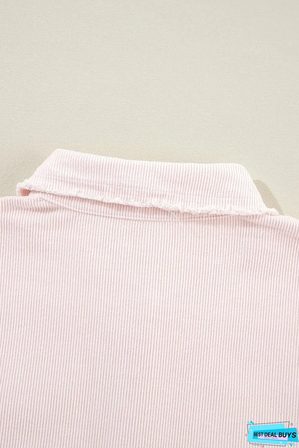 Delicacy Two-tone Color Exposed Seam Corduroy Shacket