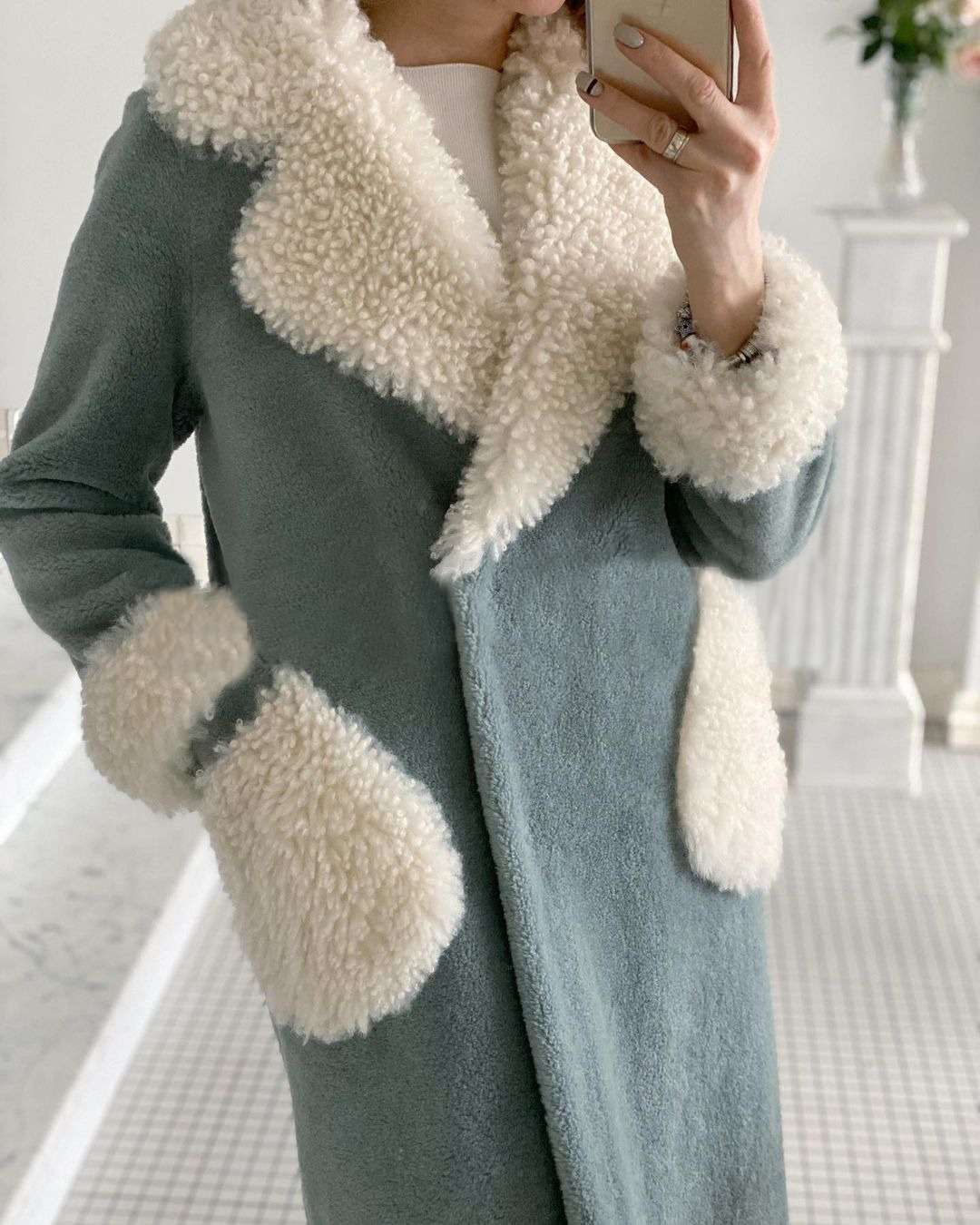 Chic Lamb Wool Long Coat