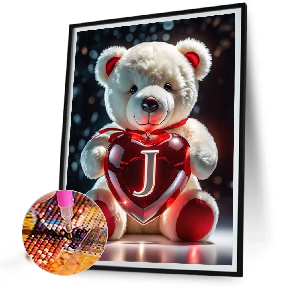 Diamond Painting - Full Square Drill - Bear Love J(Canvas|35*45cm)