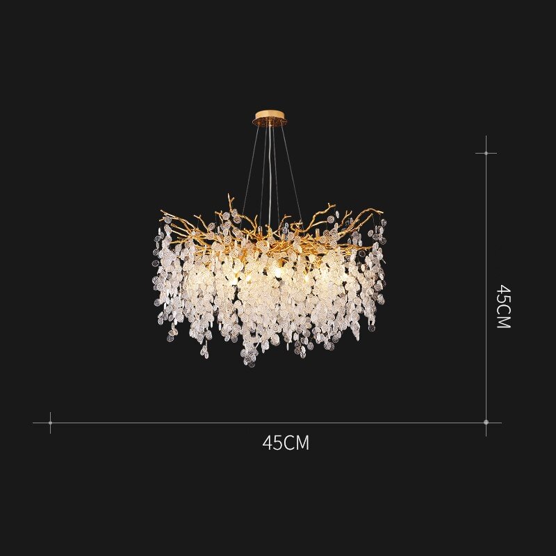 Modern Luxury Designer Chandeliers Gold Crystal for Home Interiors Kitchen Bedroom Iron Art Tree Branch Lamp Creative Lamp Light