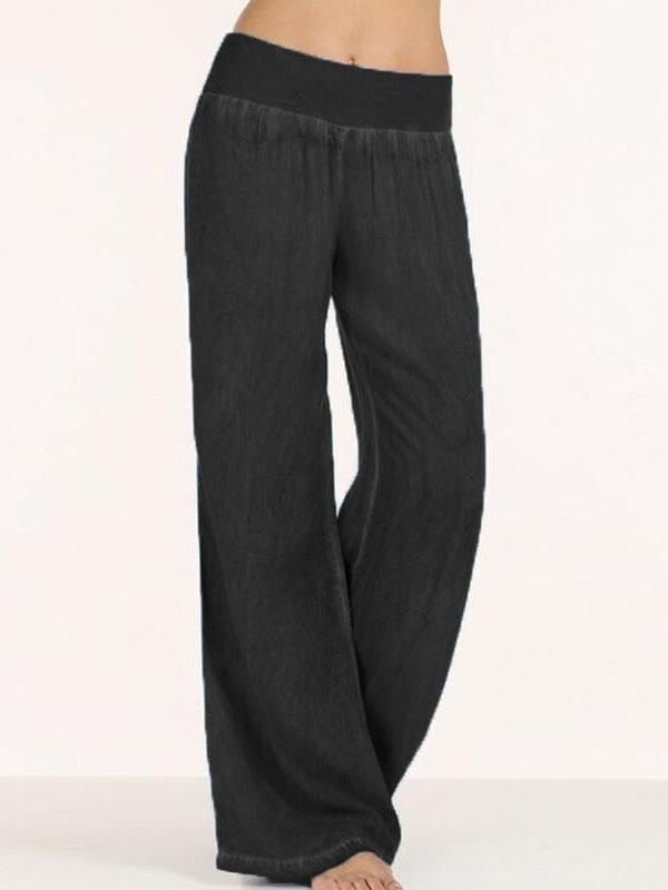 Women's Wide-Leg Pants With Elastic Waist
