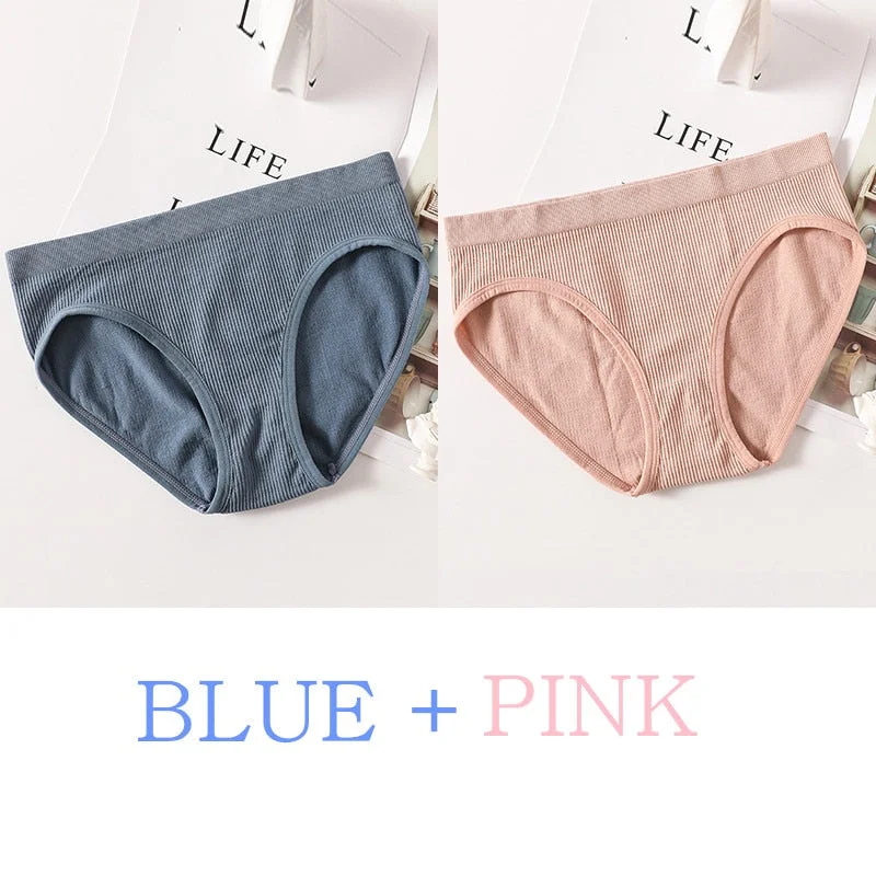 2PCS/Set Women Panties Bodyshaper Briefs Seamless Underwear Sexy Female Underpants Sexy Lingerie Ladies Comfort Cotton Panty M-L
